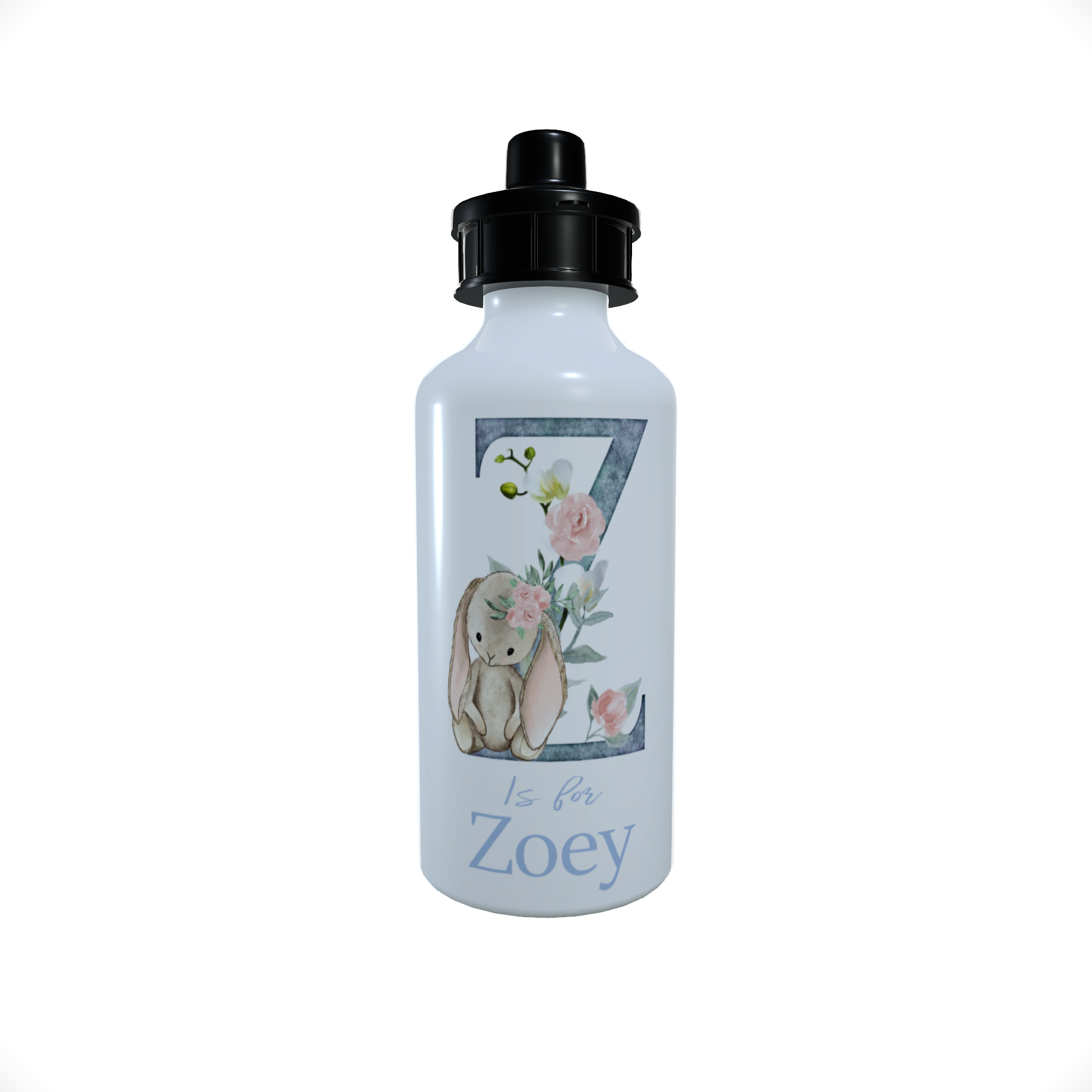 Animal Letter Art Water Bottle, Gift for Friend, Animal Initial - Click Image to Close